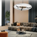 Carve Alabaster Ring Pendant Light – Modern Minimalist LED Chandelier