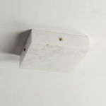 Square Alabaster Ceiling Light – Modern Flush Mount with Brass Accents
