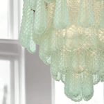 Ollie Drop Chandelier — Textured Glass Teardrop Pendant Light in Gold
