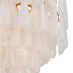 Ollie Drop Chandelier — Textured Glass Teardrop Pendant Light in Gold