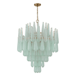 Ollie Drop Chandelier — Textured Glass Teardrop Pendant Light in Gold
