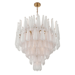 Ollie Drop Chandelier — Textured Glass Teardrop Pendant Light in Gold