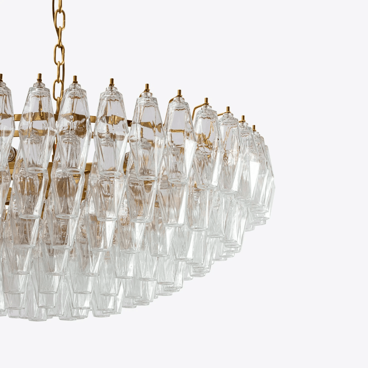 Clear Sorrento Chandelier — 47" Wide Tiered Glass Pendant Light