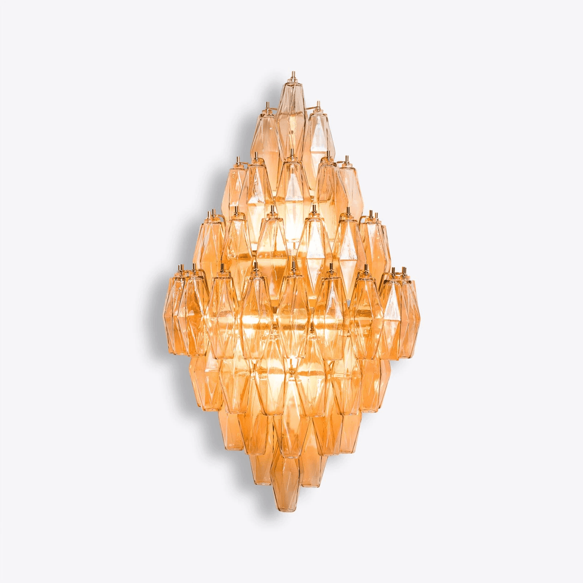 Sorrento Wall Sconce in Brass with Multicolored Glass Shades