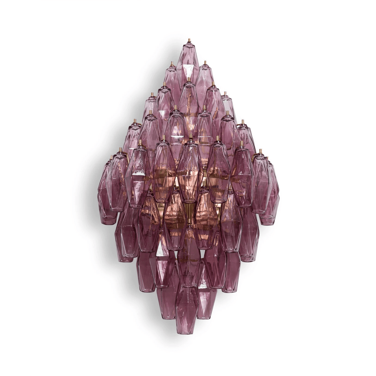 Sorrento Wall Sconce in Brass with Multicolored Glass Shades