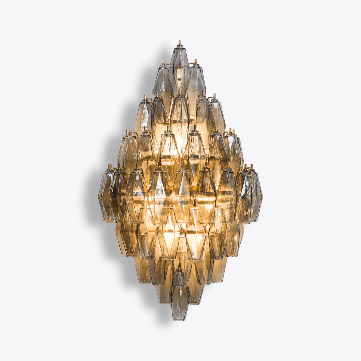 Sorrento Wall Sconce in Brass with Multicolored Glass Shades