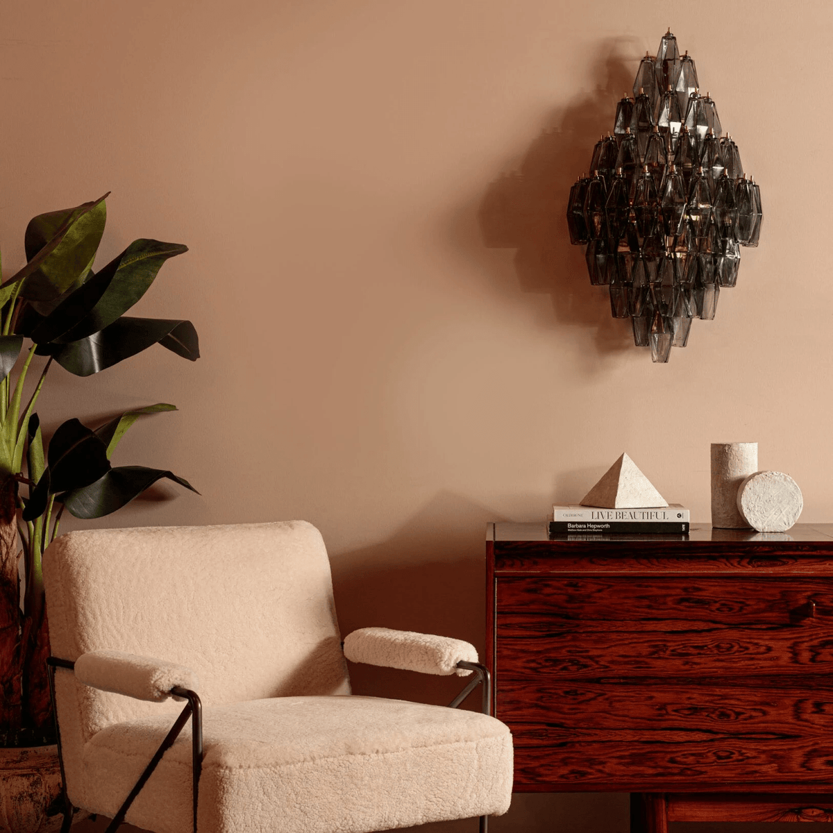 Sorrento Wall Sconce in Brass with Multicolored Glass Shades