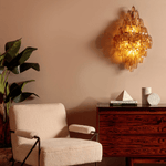 Sorrento Wall Sconce in Brass with Multicolored Glass Shades