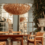 Clear Sorrento Chandelier — 47" Wide Tiered Glass Pendant Light