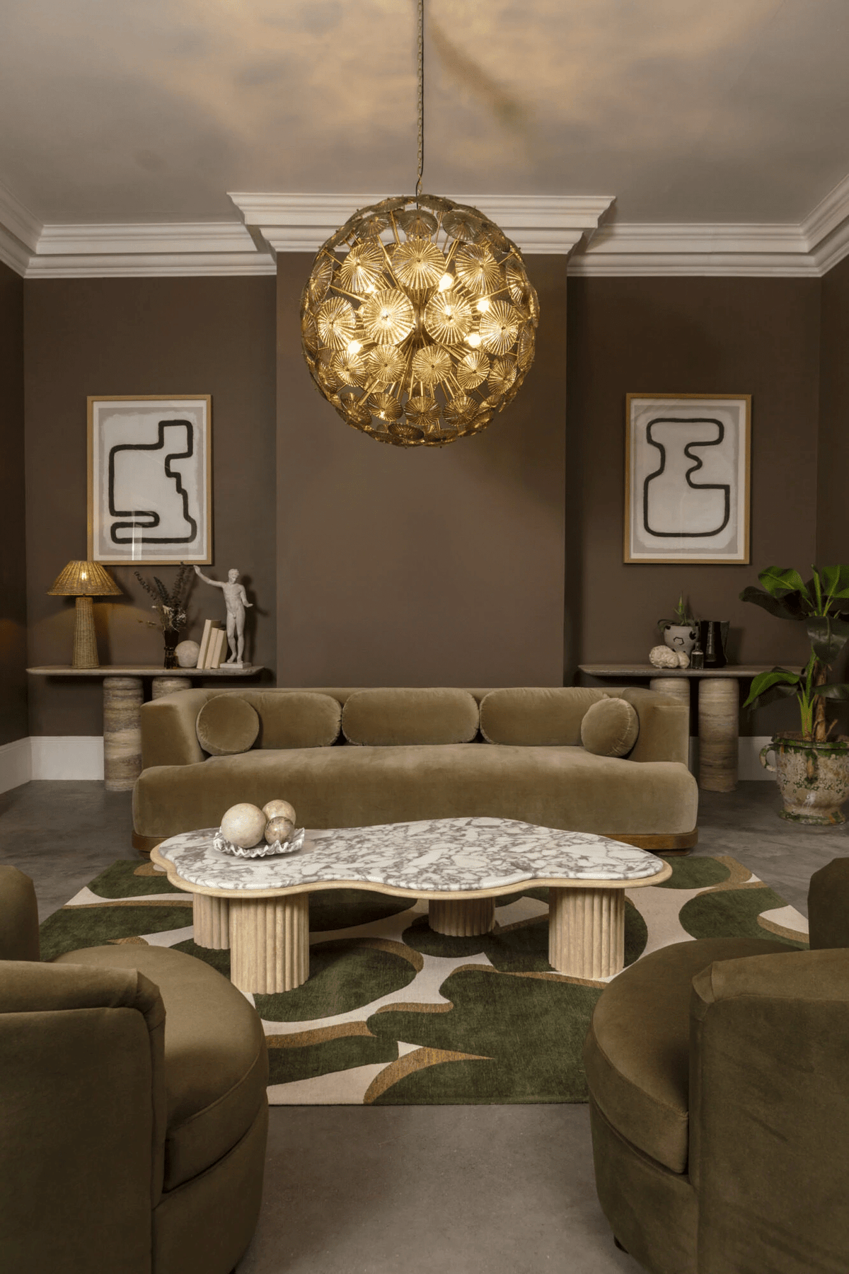 Vicenza Sputnik Chandelier — Modern Glass & Gold Designer Ceiling Light