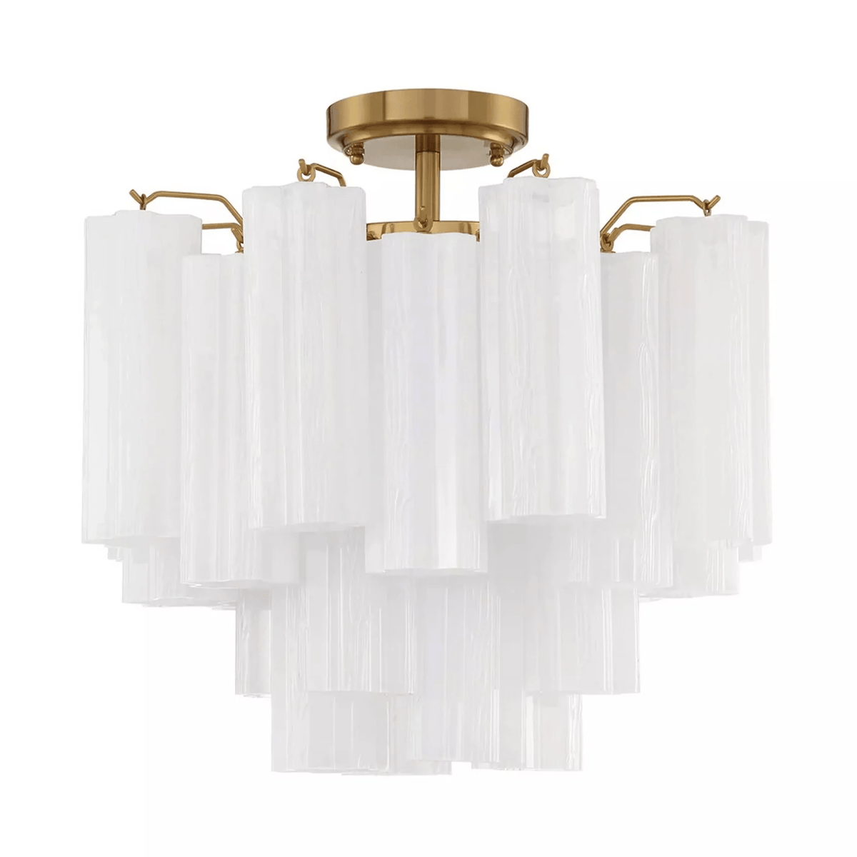Imondo Tubular Murano Glass Ceiling Lamp in Brown