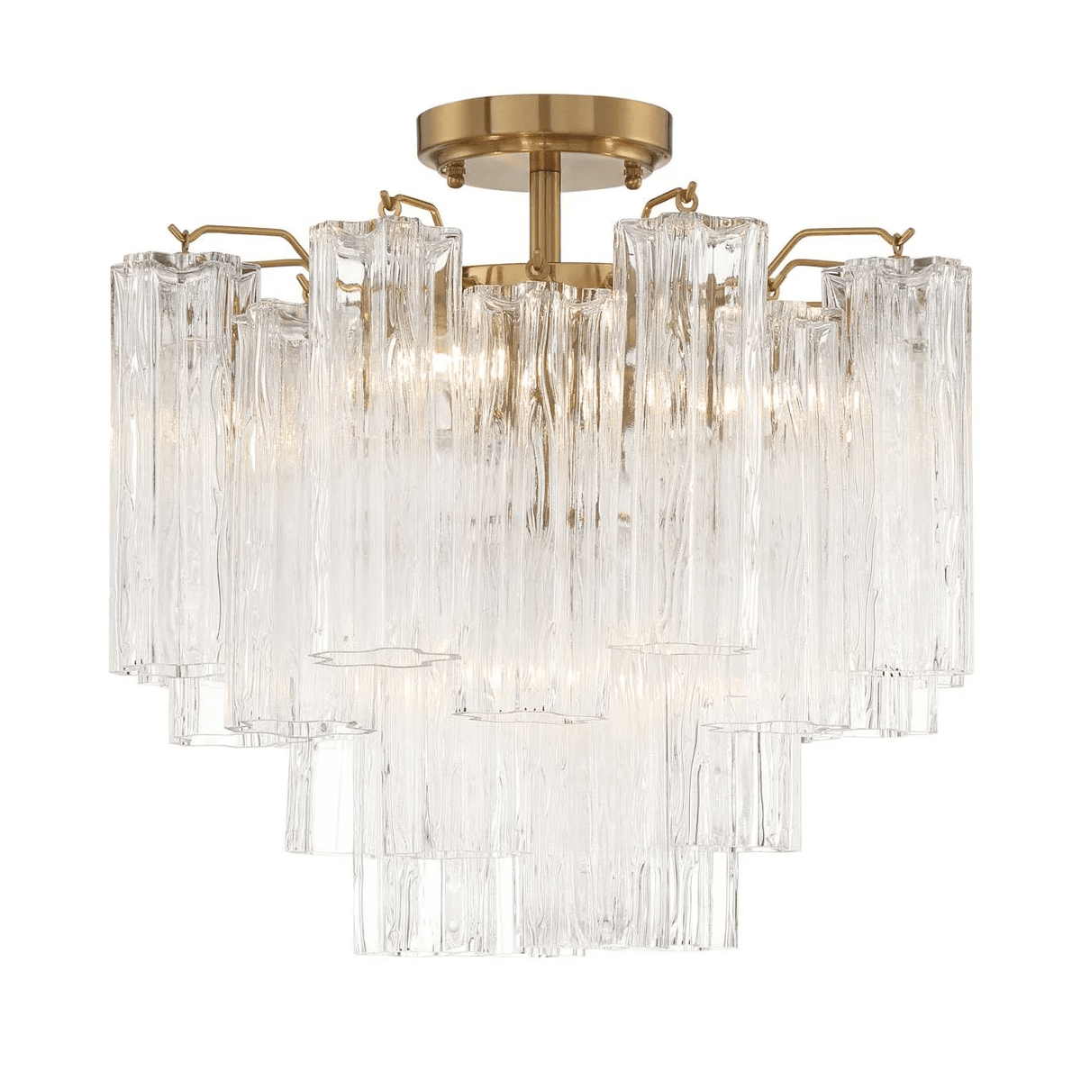 Imondo Tubular Murano Glass Ceiling Lamp in Brown