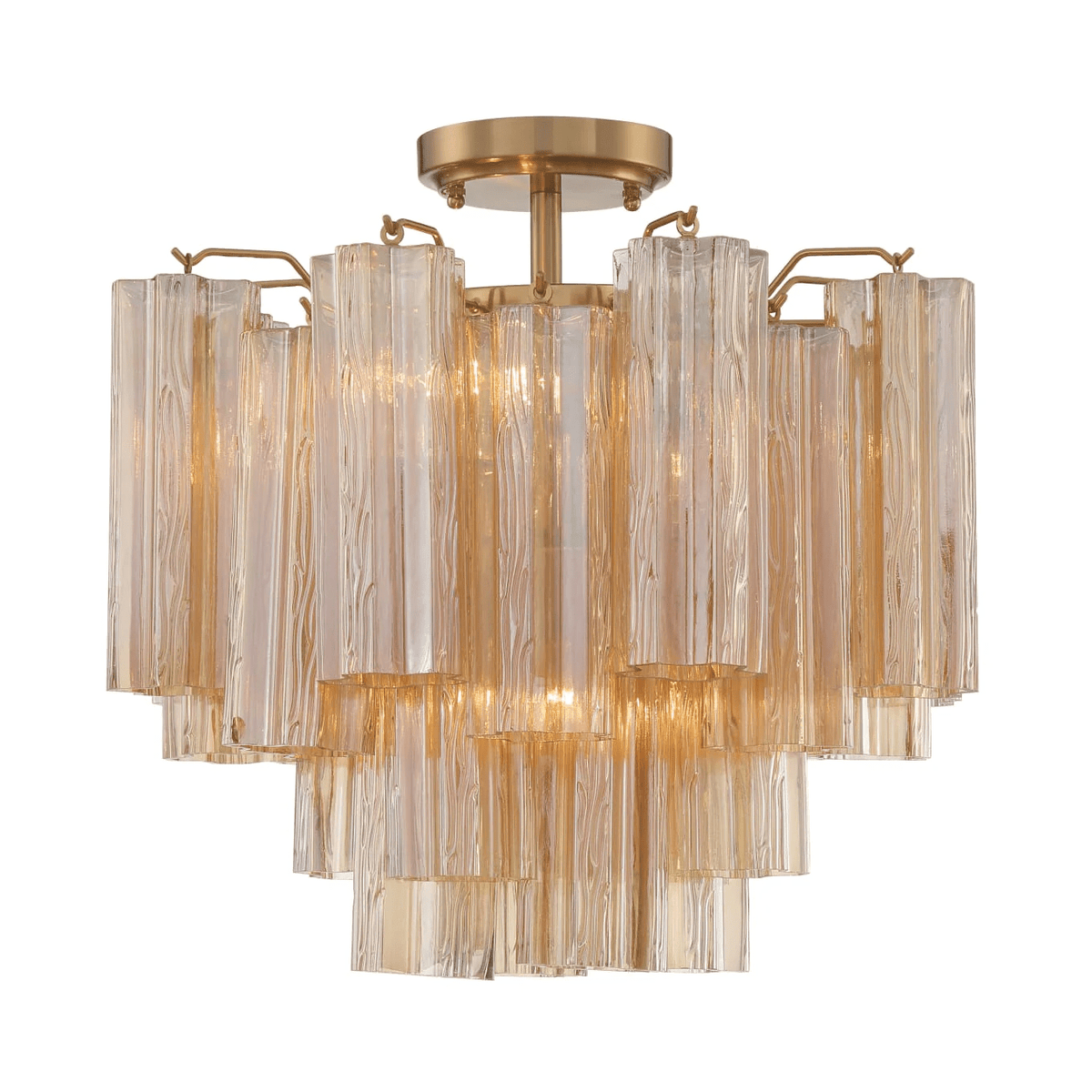 Imondo Tubular Murano Glass Ceiling Lamp in Brown