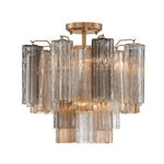 Imondo Tubular Murano Glass Ceiling Lamp in Brown