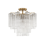 Imondo Tubular Murano Glass Ceiling Lamp in Brown