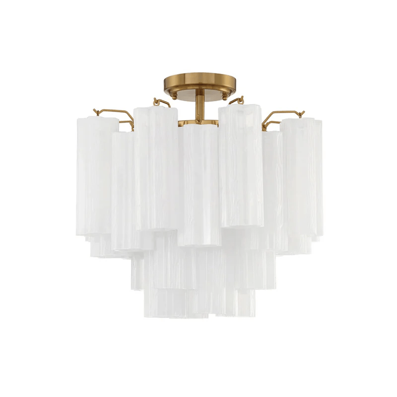 Imondo Tubular Murano Glass Ceiling Lamp in Brown