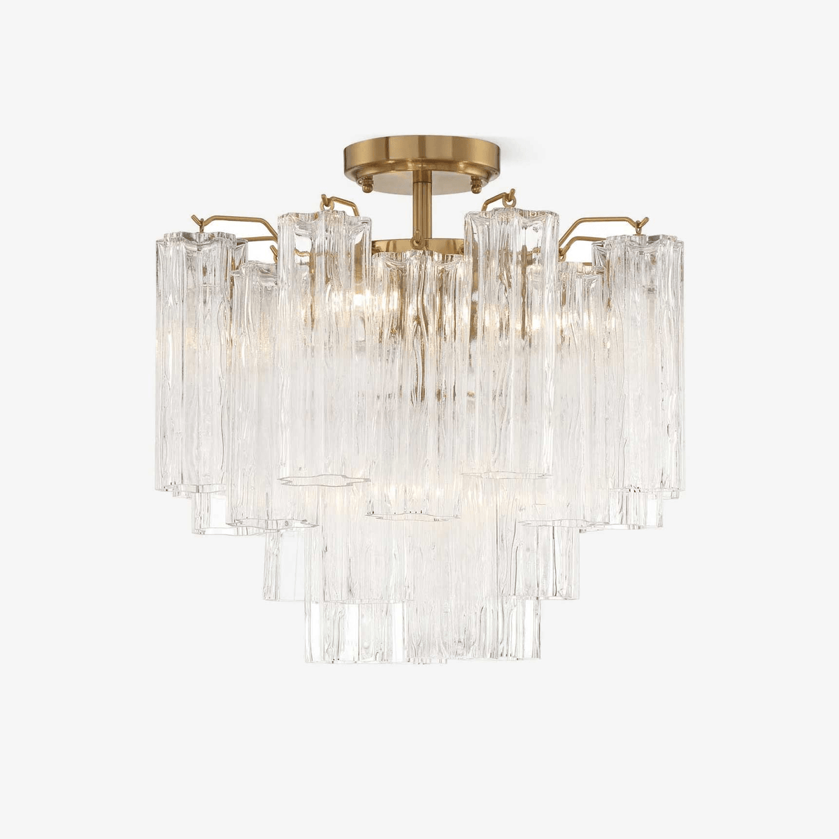 Imondo Tubular Murano Glass Ceiling Lamp in Brown