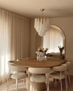 Viola Drop Chandelier – Hand-Blown Murano Glass Pendant Light in Gold Finish
