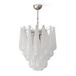 Viola Drop Chandelier – Hand-Blown Murano Glass Pendant Light in Gold Finish
