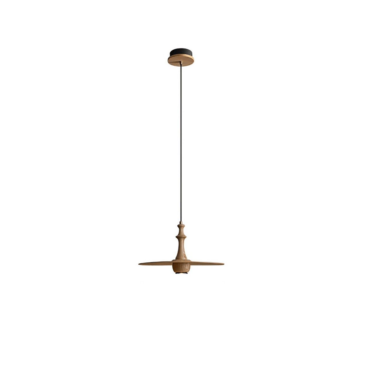 Wooden Spin Pendant Light – Modern Natural Wood Hanging Lamp for Dining Room & Living Room