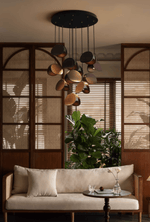 Orbit Fold Wood Pendant Light – Modern Nordic LED Hanging Lamp for Dining and Kitchen