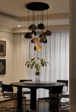 Orbit Fold Wood Pendant Light – Modern Nordic LED Hanging Lamp for Dining and Kitchen