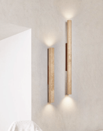 Travertine Column Wall Sconce in Yellow Travertine