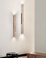 Travertine Column Wall Sconce in Yellow Travertine