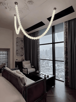 Halti Necklace Acrylic Chandelier with Gold Accents and Integrated LED