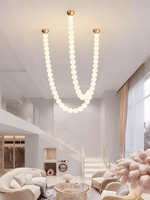 Halti Necklace Acrylic Chandelier with Gold Accents and Integrated LED