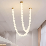 Halti Necklace Acrylic Chandelier with Gold Accents and Integrated LED