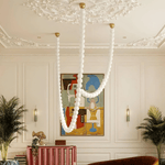 Halti Necklace Acrylic Chandelier with Gold Accents and Integrated LED