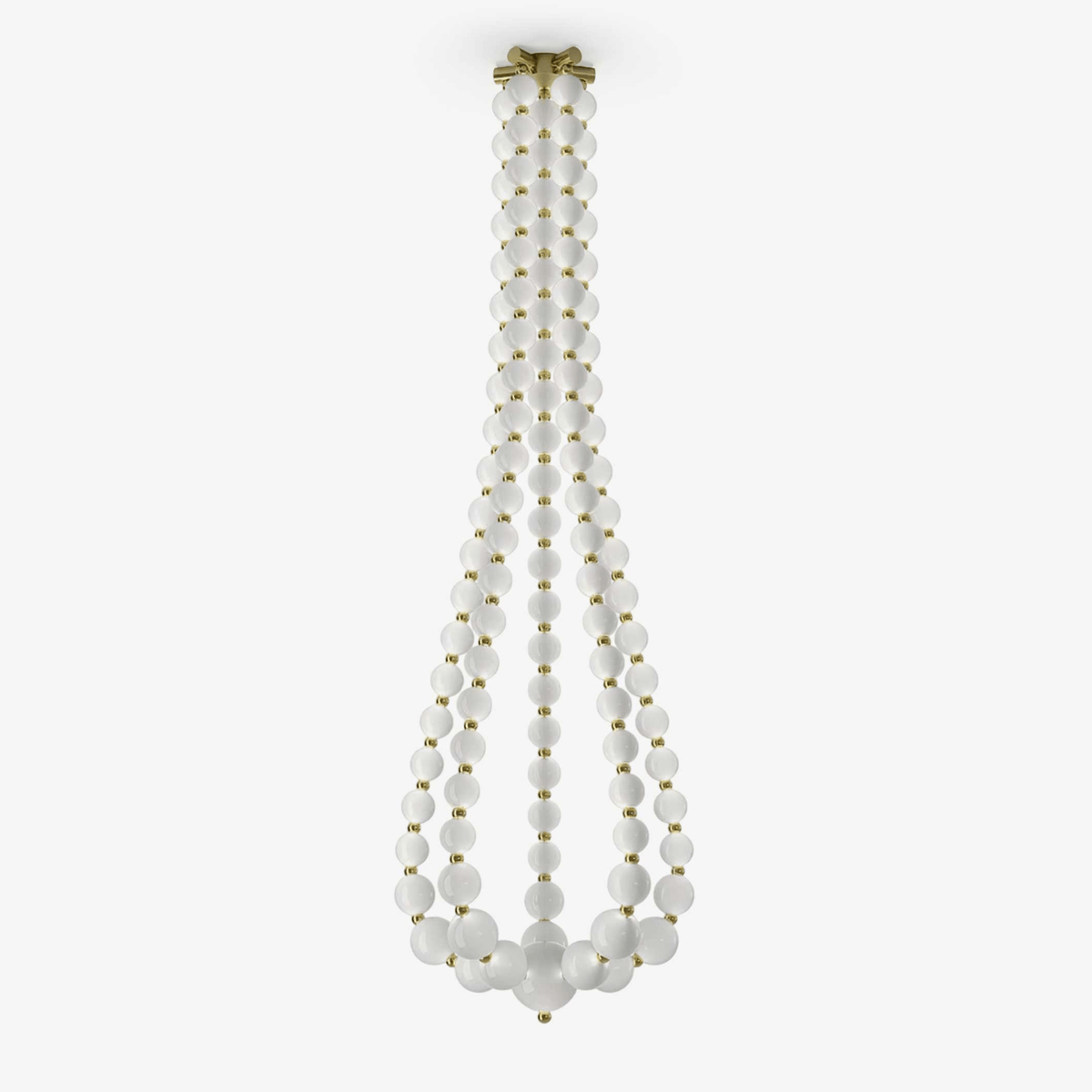 Halti Necklace Acrylic Chandelier with Gold Accents and Integrated LED