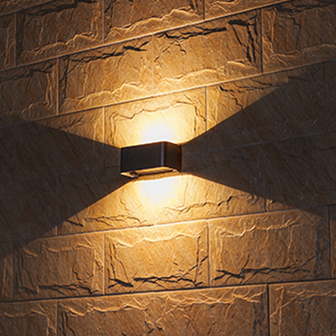 Nordic Minimalist Outdoor Up and Down Wall Light in Black Aluminum