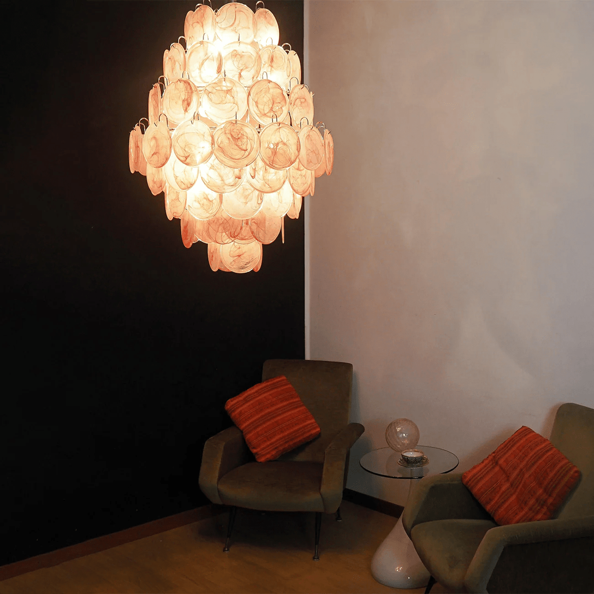 Rosa Glass Chandelier – Handcrafted Blown Glass Pendant for Modern Interiors