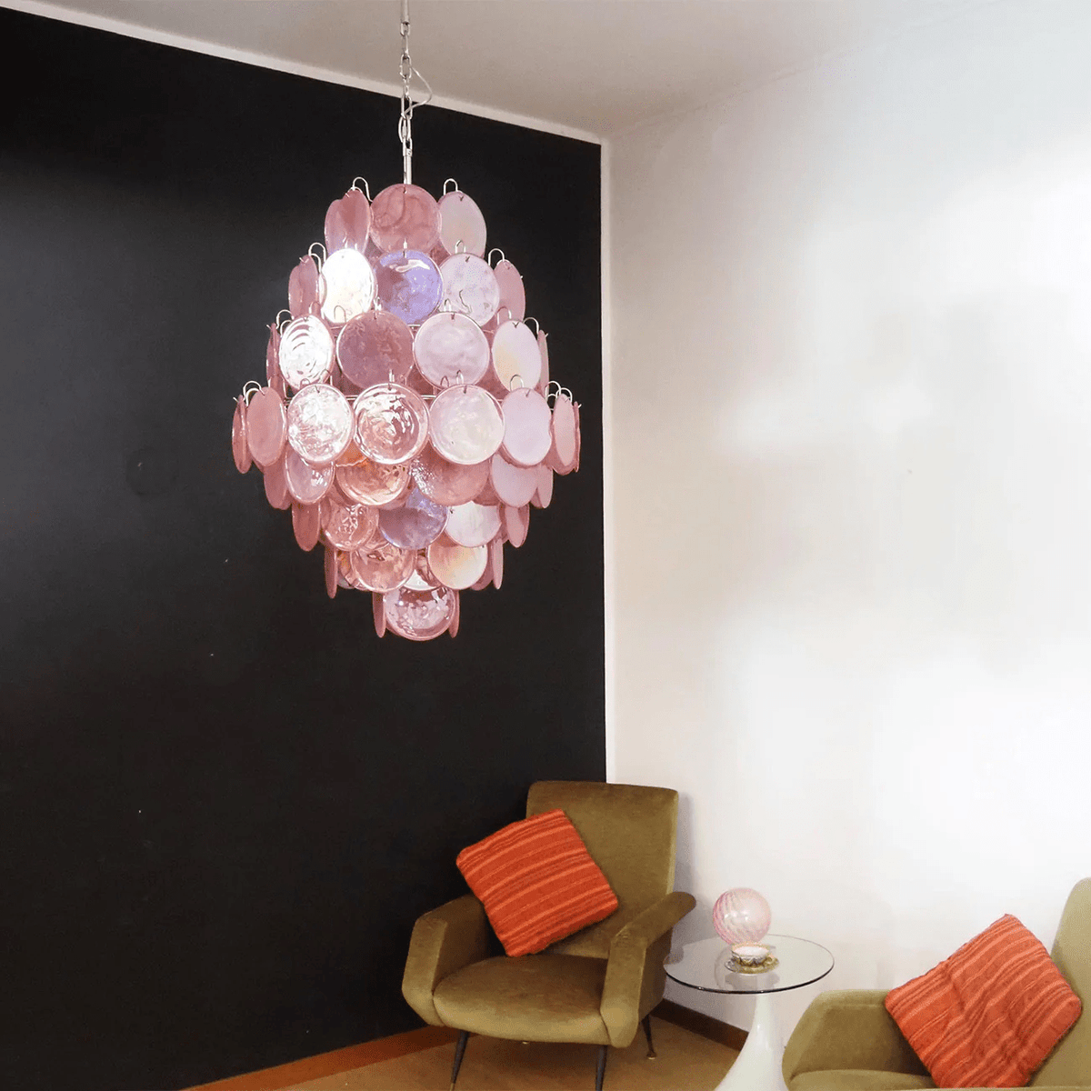 Rosa Glass Chandelier – Handcrafted Blown Glass Pendant for Modern Interiors