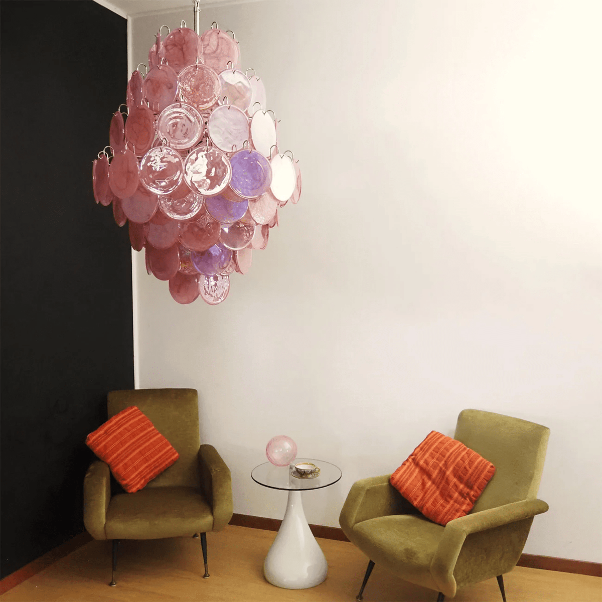 Rosa Glass Chandelier – Handcrafted Blown Glass Pendant for Modern Interiors