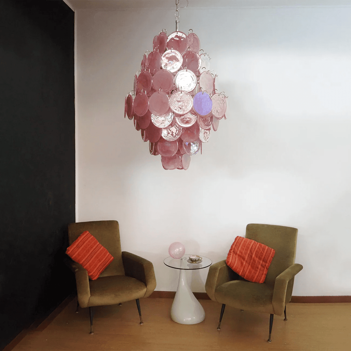 Rosa Glass Chandelier – Handcrafted Blown Glass Pendant for Modern Interiors