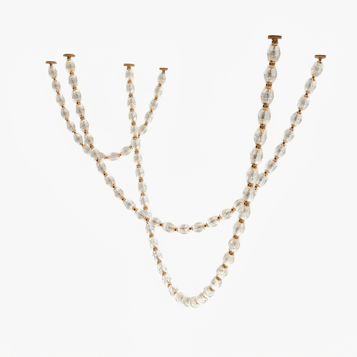 Riviere Glass Chain Chandelier – Modern Linear LED Pendant Light