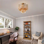 Imondo Tubular Murano Glass Ceiling Lamp in Brown