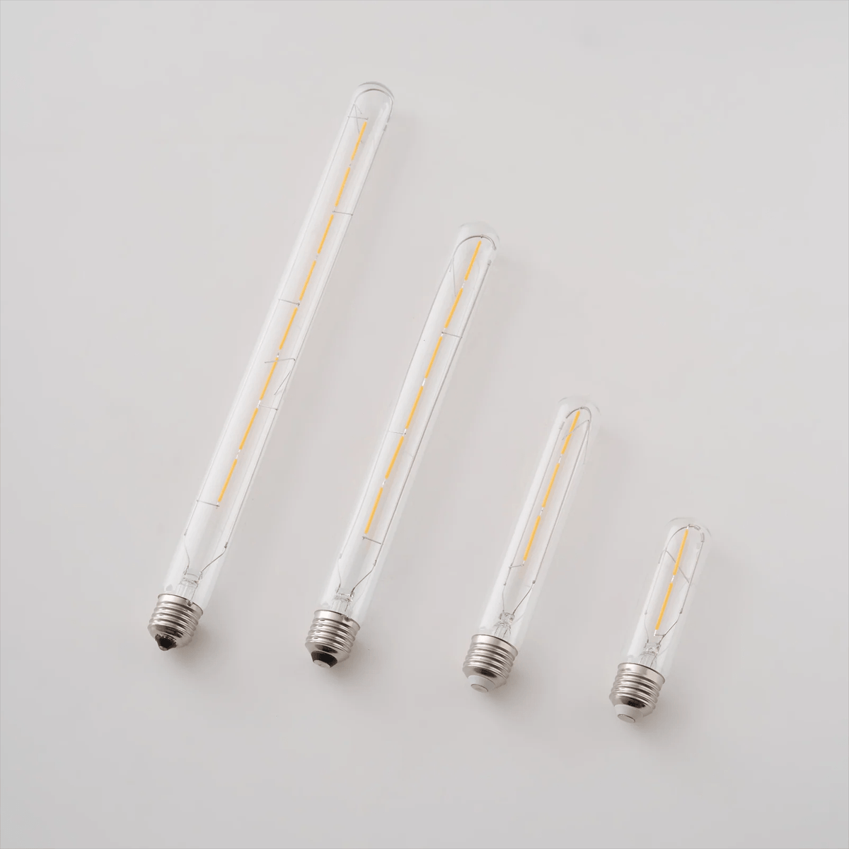Tubular LED Filament Bulb in Clear Glass, E14/E27 Base