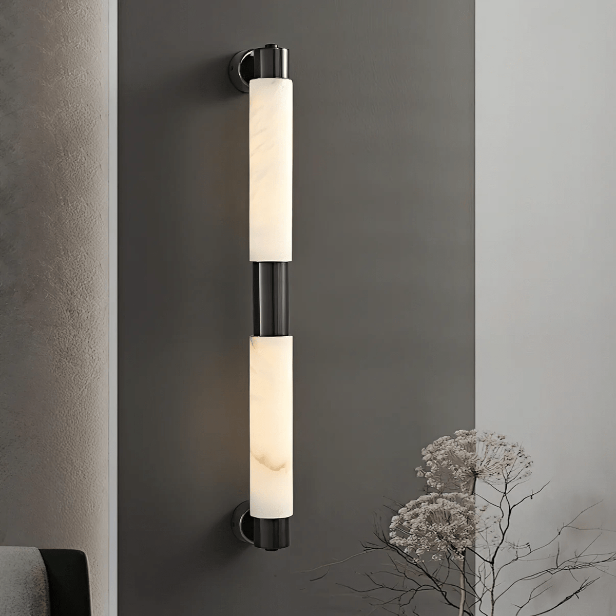Alatar Alabaster Wall Sconce – Modern LED Wall Light in Gold or Black
