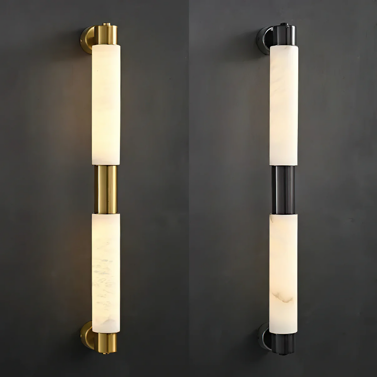 Alatar Alabaster Wall Sconce – Modern LED Wall Light in Gold or Black