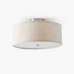 Kasha Linen Flush Mount Ceiling Light – Modern Minimalist Fabric Shade for Bedroom and Living Room