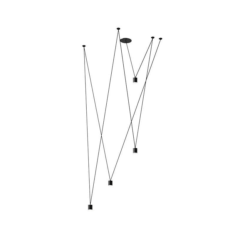 Modular Pendant Chandelier with Matte Lacquered Cables, 1-12 Lights