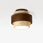 Stonova Travertine Ceiling Light in Walnut and Natural Stone