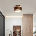 Stonova Travertine Ceiling Light in Walnut and Natural Stone