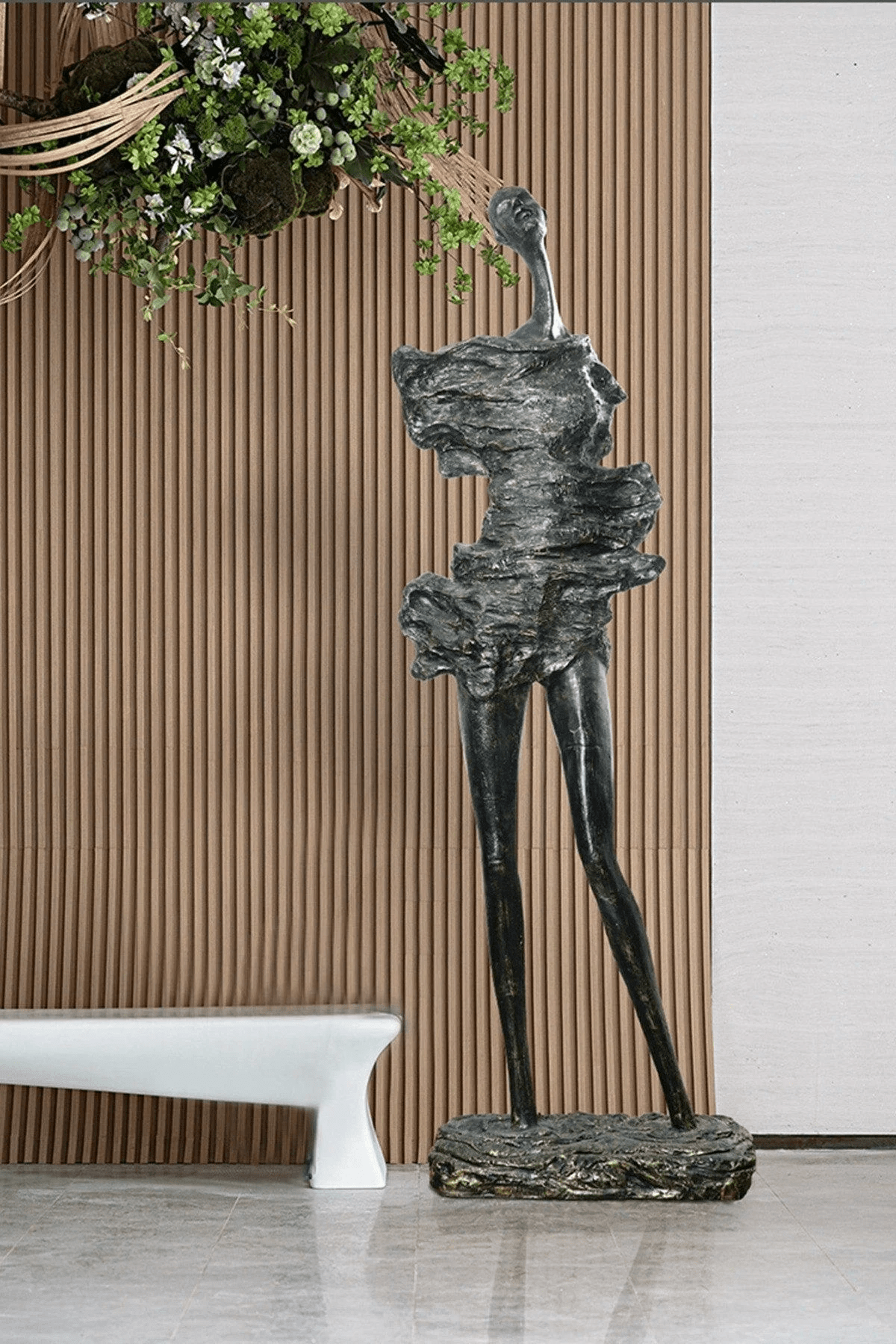 Dravik Sculptural Floor Ornament – Modern Nordic Art Piece for Refined Interiors