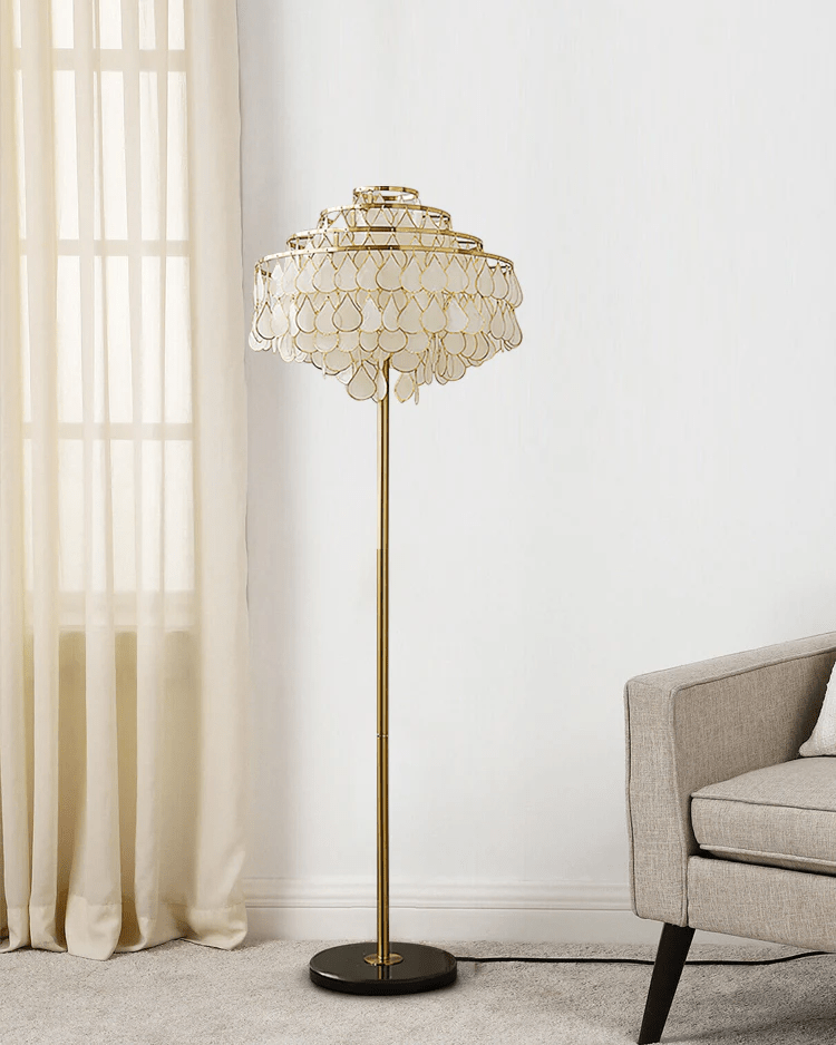 Lumière Shell Floor Lamp with Mother-of-Pearl Shade
