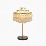 Teardrops Shell Table Lamp in Gold and Black Marble